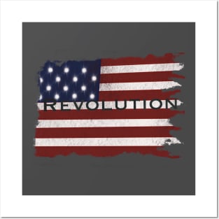 Revolutionary tattered American flag Posters and Art